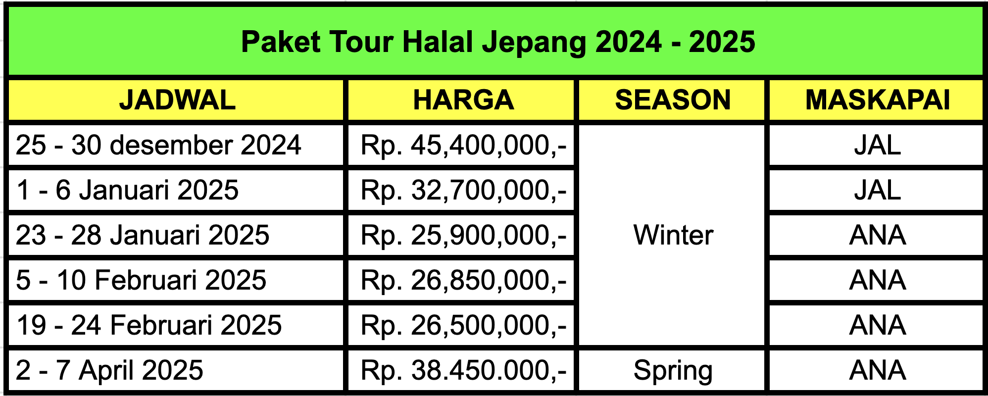 Jadwal Tour Jepang Teman Jalan Ryan