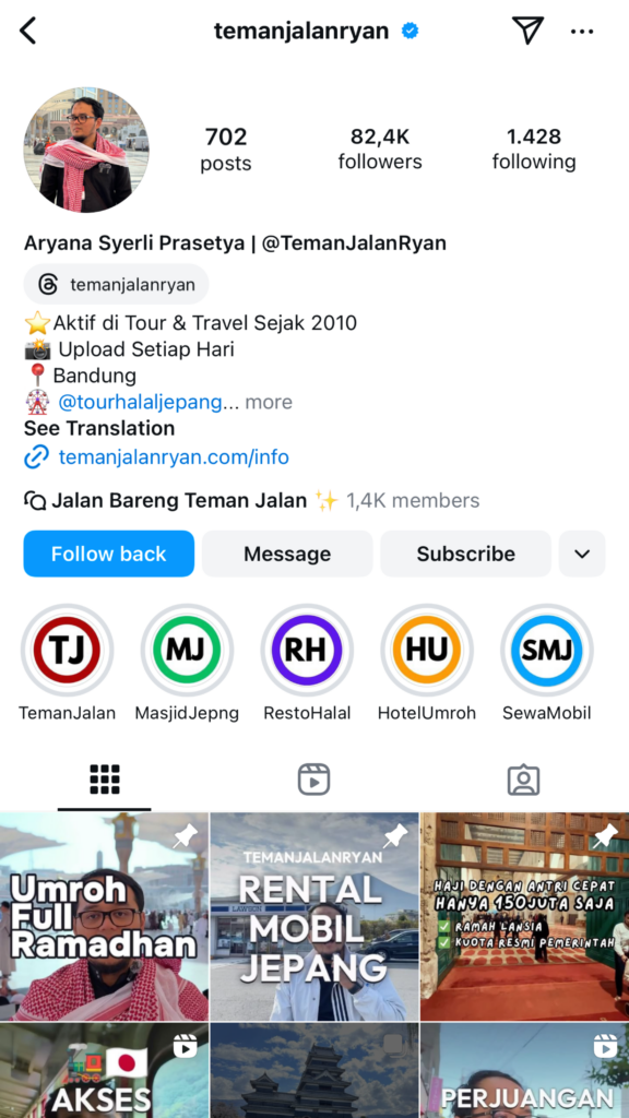 Instagram Teman Jalan Ryan